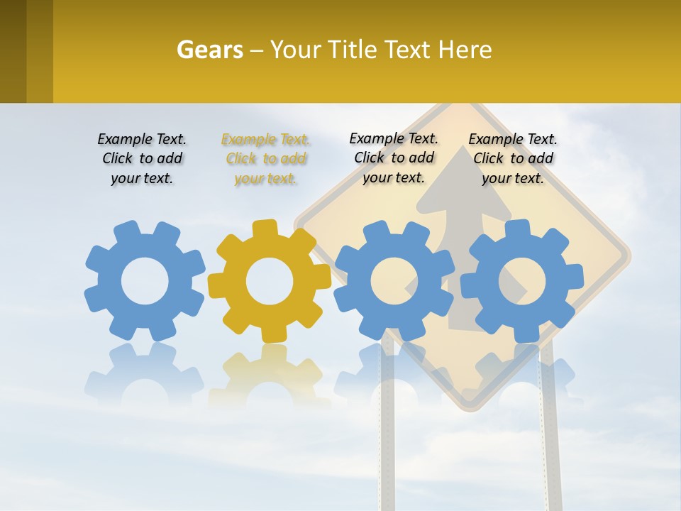 A Yellow Sign With An Arrow Pointing To The Right PowerPoint Template