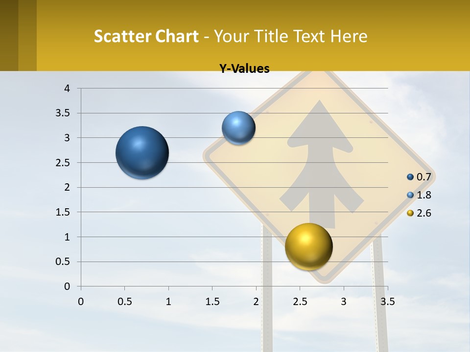A Yellow Sign With An Arrow Pointing To The Right PowerPoint Template