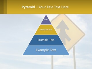 A Yellow Sign With An Arrow Pointing To The Right PowerPoint Template