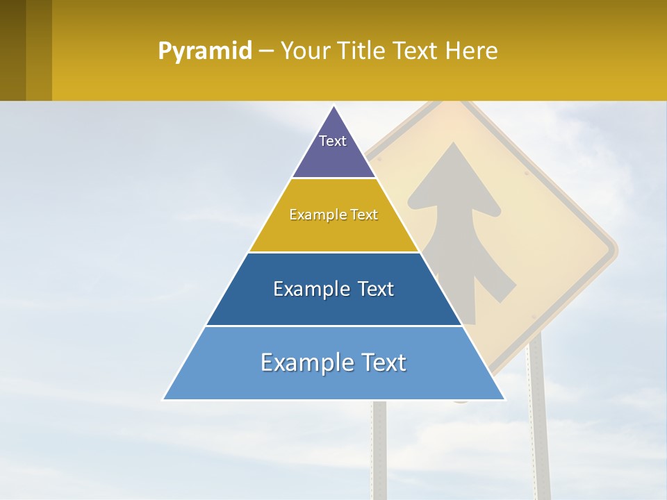 A Yellow Sign With An Arrow Pointing To The Right PowerPoint Template
