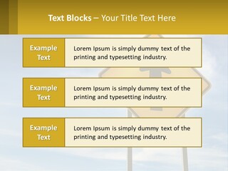 A Yellow Sign With An Arrow Pointing To The Right PowerPoint Template