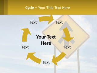 A Yellow Sign With An Arrow Pointing To The Right PowerPoint Template