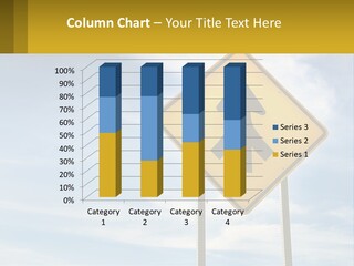 A Yellow Sign With An Arrow Pointing To The Right PowerPoint Template