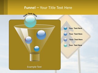 A Yellow Sign With An Arrow Pointing To The Right PowerPoint Template