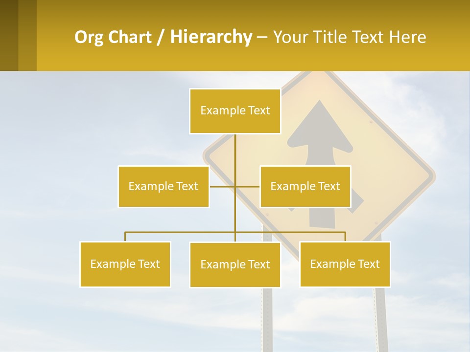 A Yellow Sign With An Arrow Pointing To The Right PowerPoint Template