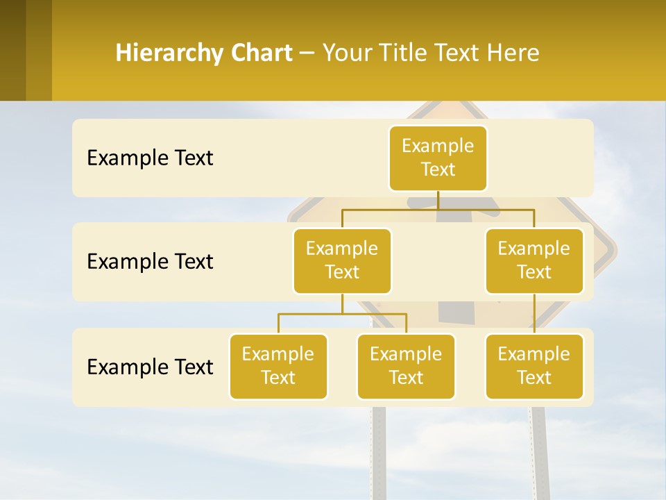 A Yellow Sign With An Arrow Pointing To The Right PowerPoint Template