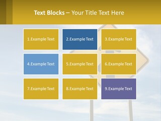 A Yellow Sign With An Arrow Pointing To The Right PowerPoint Template