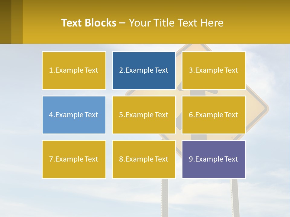A Yellow Sign With An Arrow Pointing To The Right PowerPoint Template