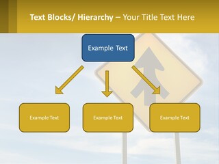A Yellow Sign With An Arrow Pointing To The Right PowerPoint Template