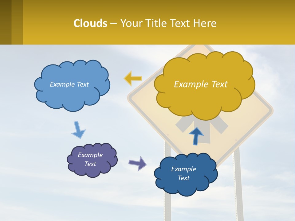 A Yellow Sign With An Arrow Pointing To The Right PowerPoint Template
