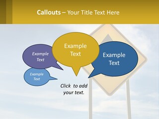 A Yellow Sign With An Arrow Pointing To The Right PowerPoint Template