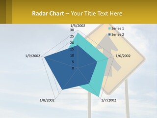 A Yellow Sign With An Arrow Pointing To The Right PowerPoint Template