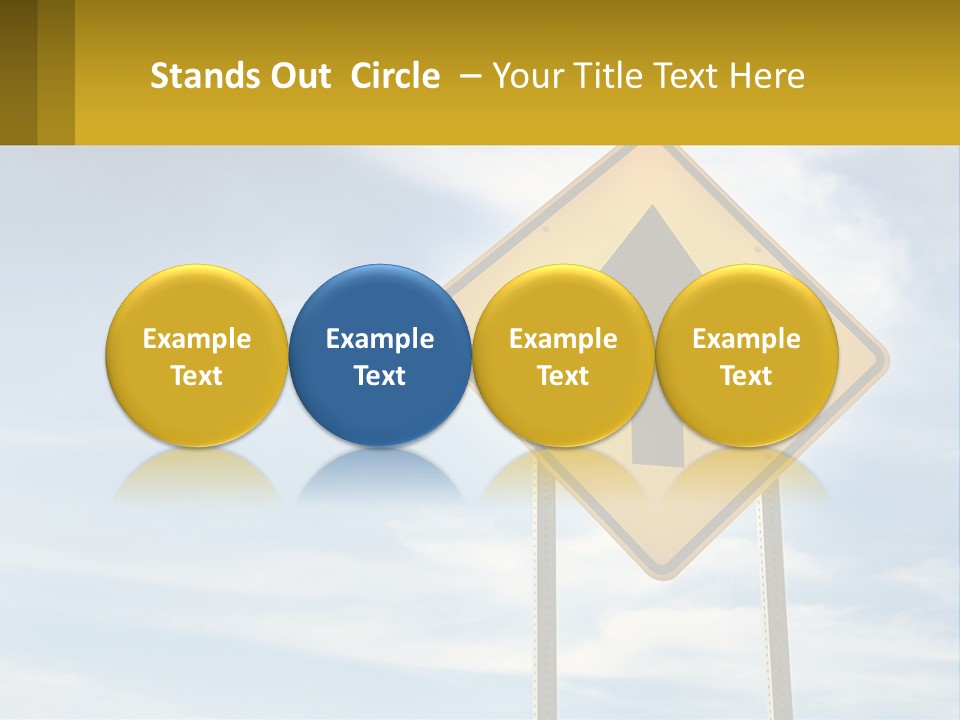 A Yellow Sign With An Arrow Pointing To The Right PowerPoint Template