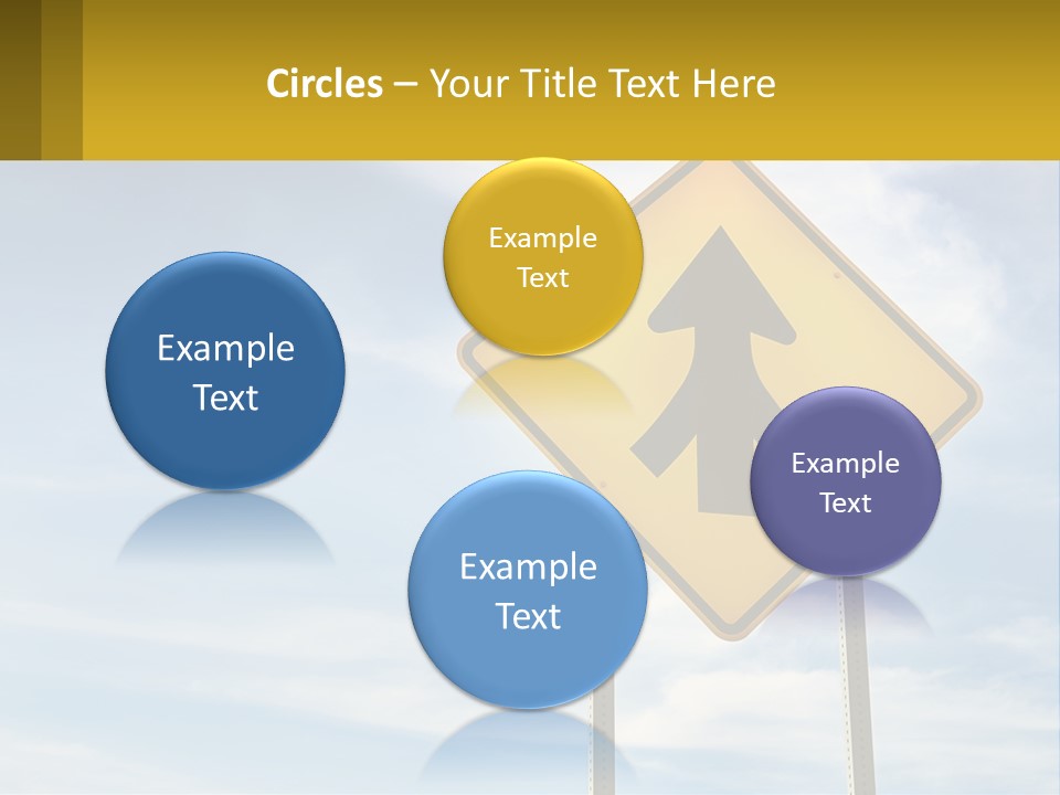 A Yellow Sign With An Arrow Pointing To The Right PowerPoint Template