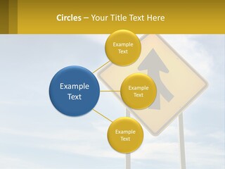 A Yellow Sign With An Arrow Pointing To The Right PowerPoint Template