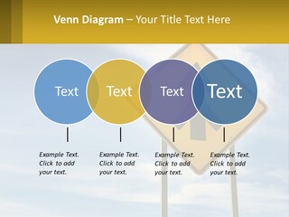 A Yellow Sign With An Arrow Pointing To The Right PowerPoint Template