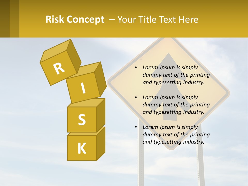 A Yellow Sign With An Arrow Pointing To The Right PowerPoint Template