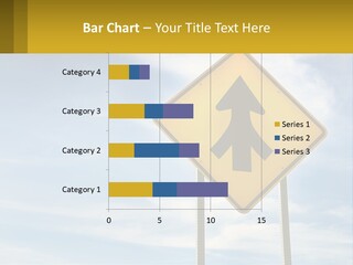 A Yellow Sign With An Arrow Pointing To The Right PowerPoint Template
