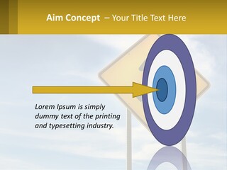 A Yellow Sign With An Arrow Pointing To The Right PowerPoint Template