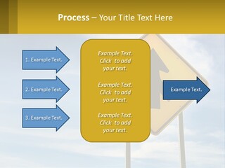 A Yellow Sign With An Arrow Pointing To The Right PowerPoint Template