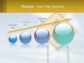 A Yellow Sign With An Arrow Pointing To The Right PowerPoint Template