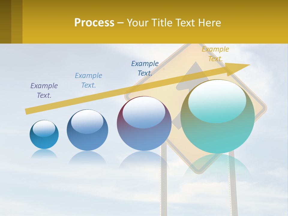 A Yellow Sign With An Arrow Pointing To The Right PowerPoint Template