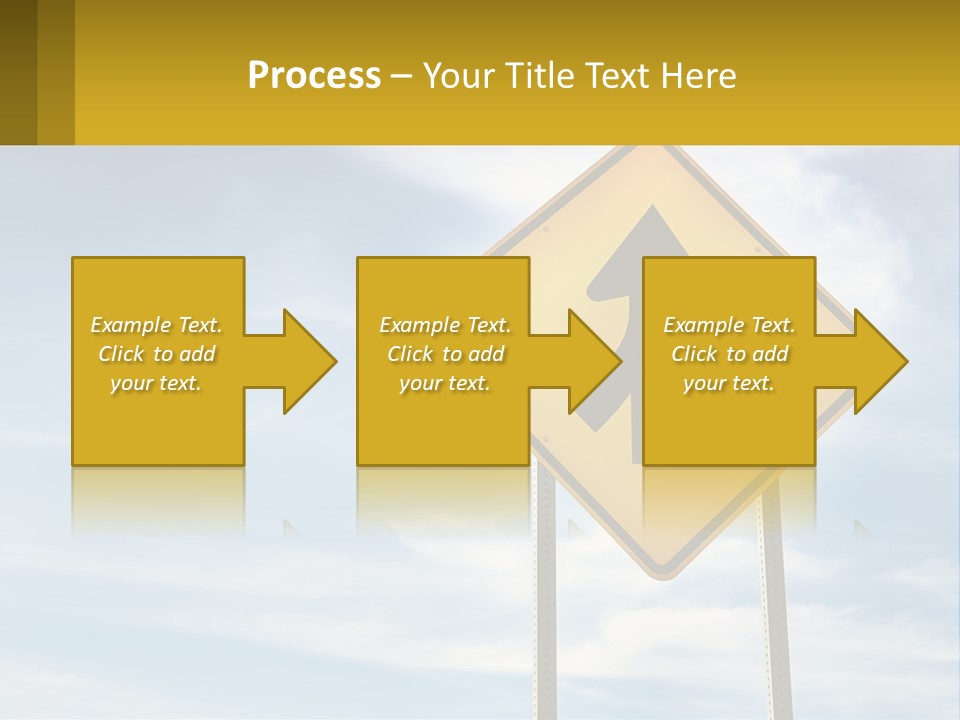 A Yellow Sign With An Arrow Pointing To The Right PowerPoint Template