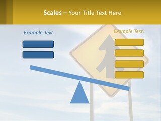 A Yellow Sign With An Arrow Pointing To The Right PowerPoint Template