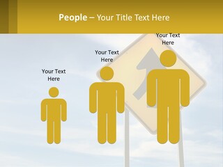 A Yellow Sign With An Arrow Pointing To The Right PowerPoint Template