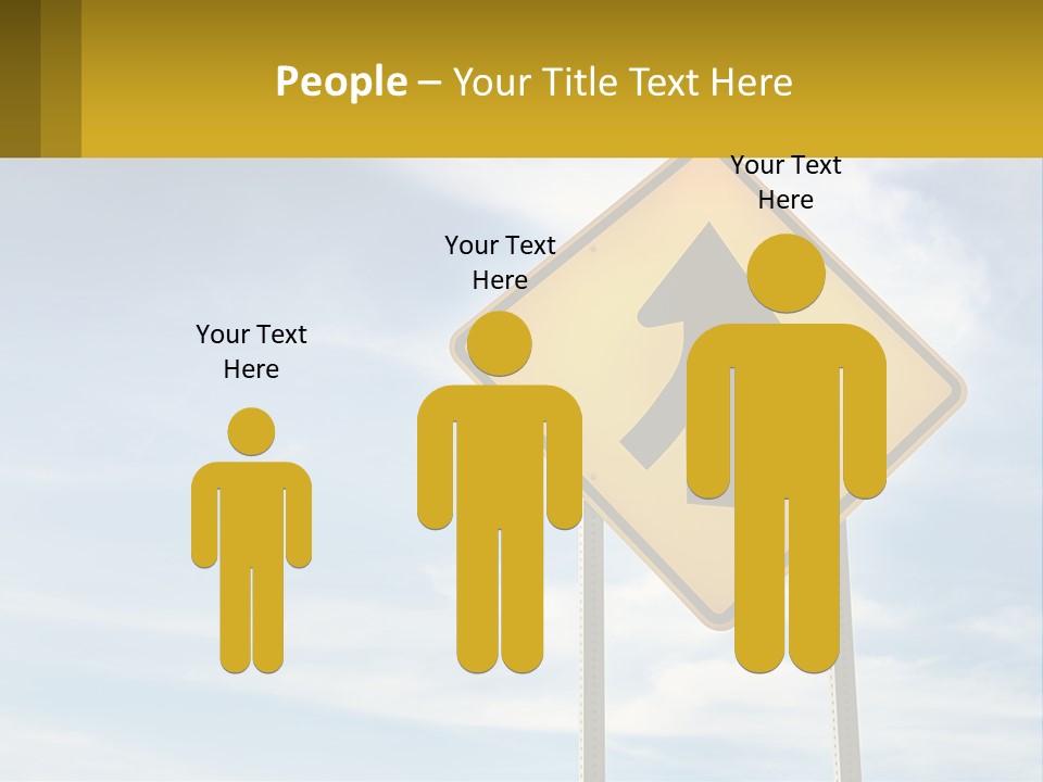 A Yellow Sign With An Arrow Pointing To The Right PowerPoint Template