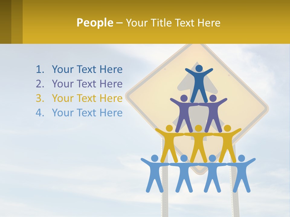 A Yellow Sign With An Arrow Pointing To The Right PowerPoint Template