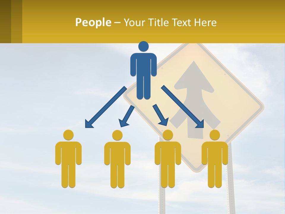A Yellow Sign With An Arrow Pointing To The Right PowerPoint Template