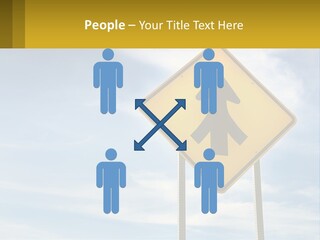 A Yellow Sign With An Arrow Pointing To The Right PowerPoint Template