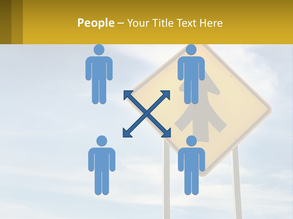 A Yellow Sign With An Arrow Pointing To The Right PowerPoint Template