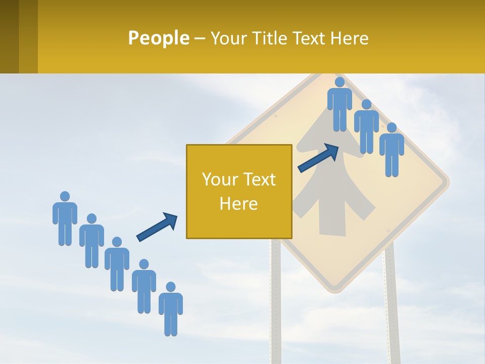 A Yellow Sign With An Arrow Pointing To The Right PowerPoint Template