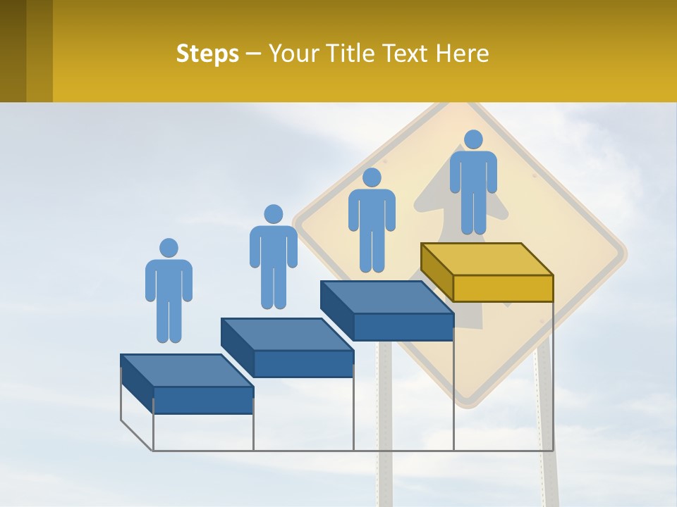 A Yellow Sign With An Arrow Pointing To The Right PowerPoint Template
