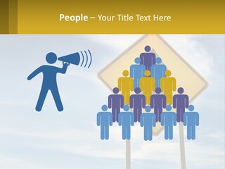 A Yellow Sign With An Arrow Pointing To The Right PowerPoint Template