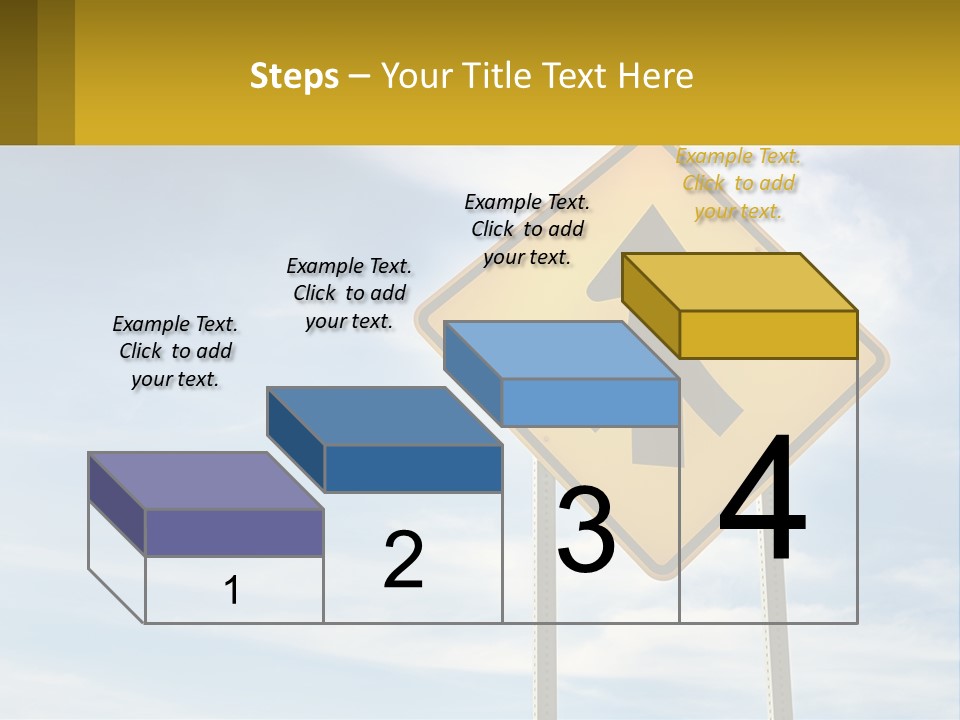 A Yellow Sign With An Arrow Pointing To The Right PowerPoint Template