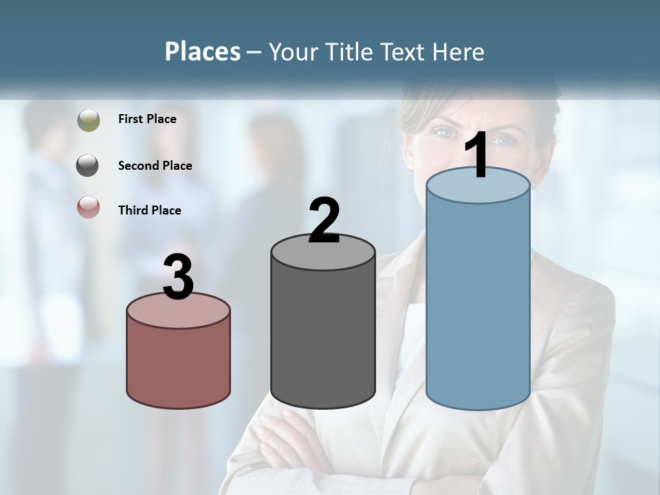 A Woman Standing In Front Of A Group Of People PowerPoint Template