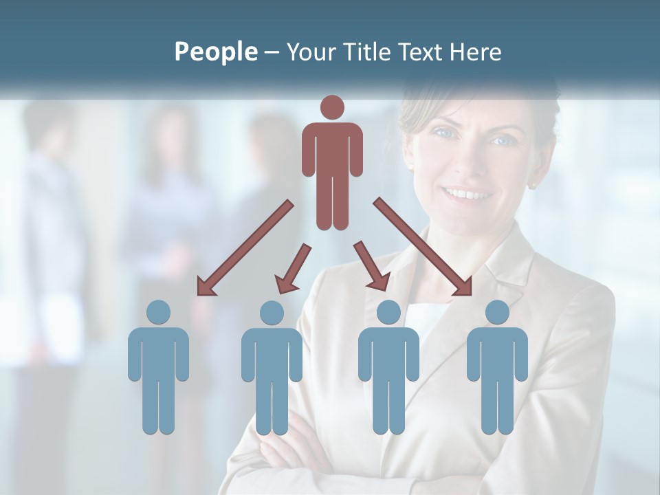 A Woman Standing In Front Of A Group Of People PowerPoint Template