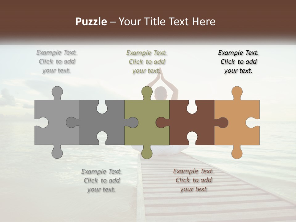 A Woman Sitting On A Dock Doing Yoga PowerPoint Template