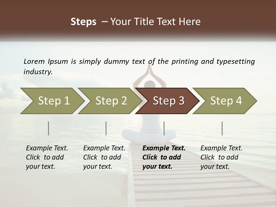 A Woman Sitting On A Dock Doing Yoga PowerPoint Template