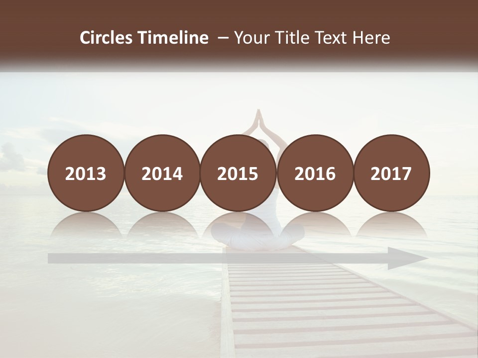 A Woman Sitting On A Dock Doing Yoga PowerPoint Template