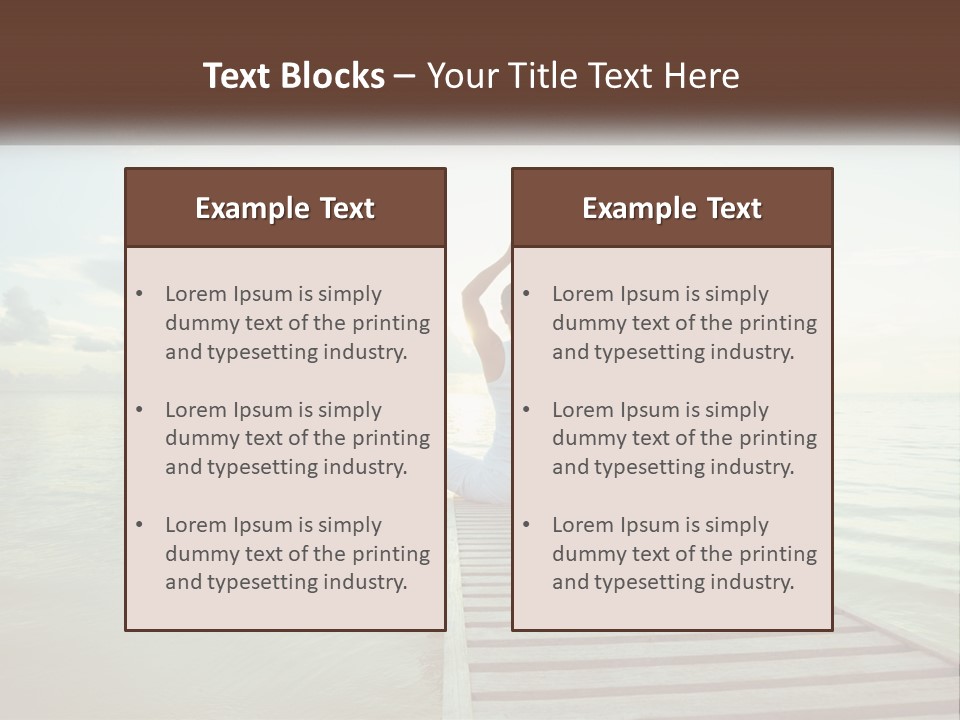 A Woman Sitting On A Dock Doing Yoga PowerPoint Template