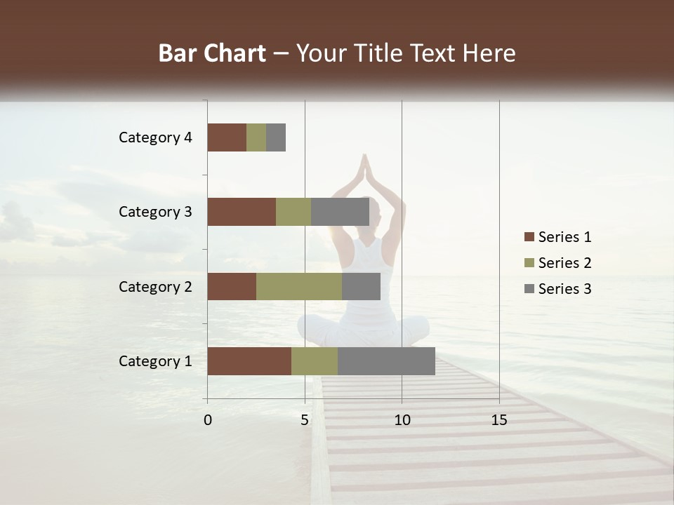 A Woman Sitting On A Dock Doing Yoga PowerPoint Template