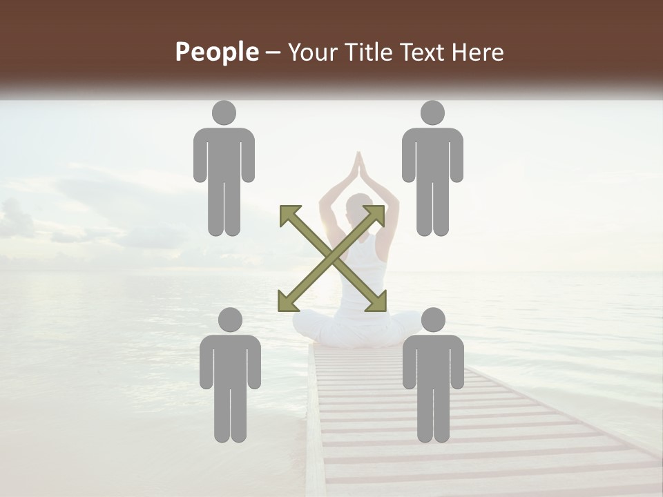 A Woman Sitting On A Dock Doing Yoga PowerPoint Template