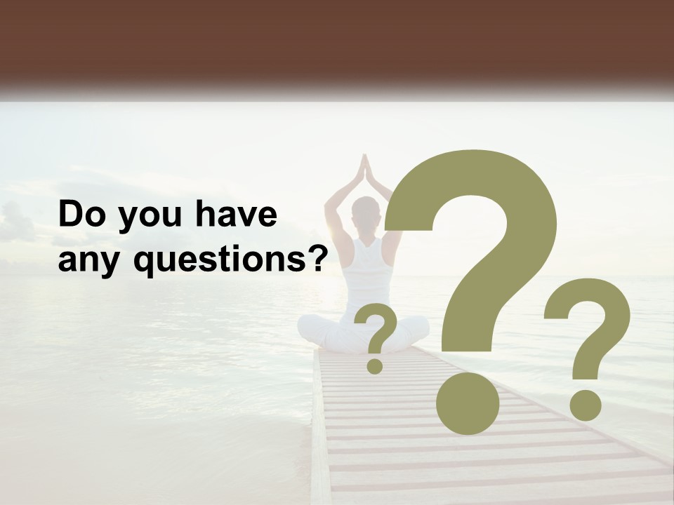 A Woman Sitting On A Dock Doing Yoga PowerPoint Template