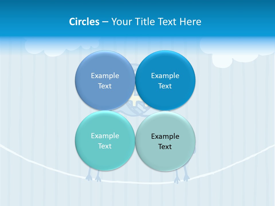 Two Birds Sitting On A Wire With A Speech Bubble PowerPoint Template