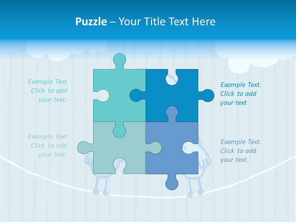 Two Birds Sitting On A Wire With A Speech Bubble PowerPoint Template