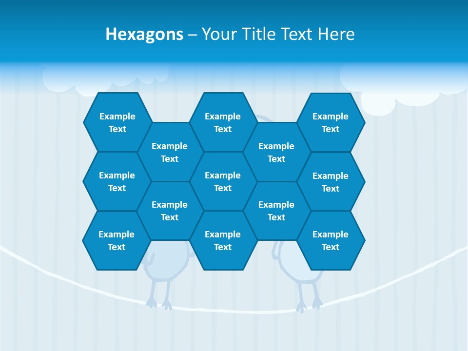 Two Birds Sitting On A Wire With A Speech Bubble PowerPoint Template